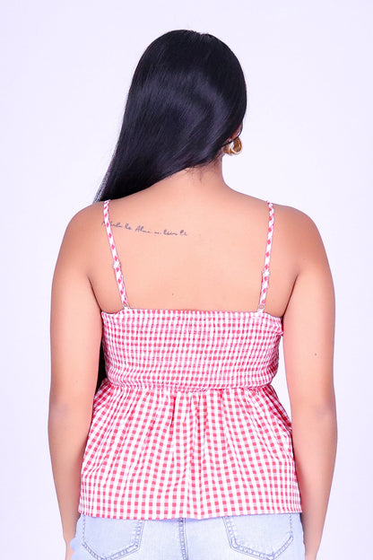 SWEET TALK GINGHAM BABYDOLL TOP