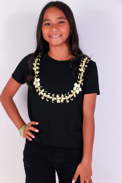 Jeans Warehouse Hawaii - S/S PRINT 7-16 - PUAKENIKENI LEI TEE | KIDS SIZE 7-16 | By LUZ