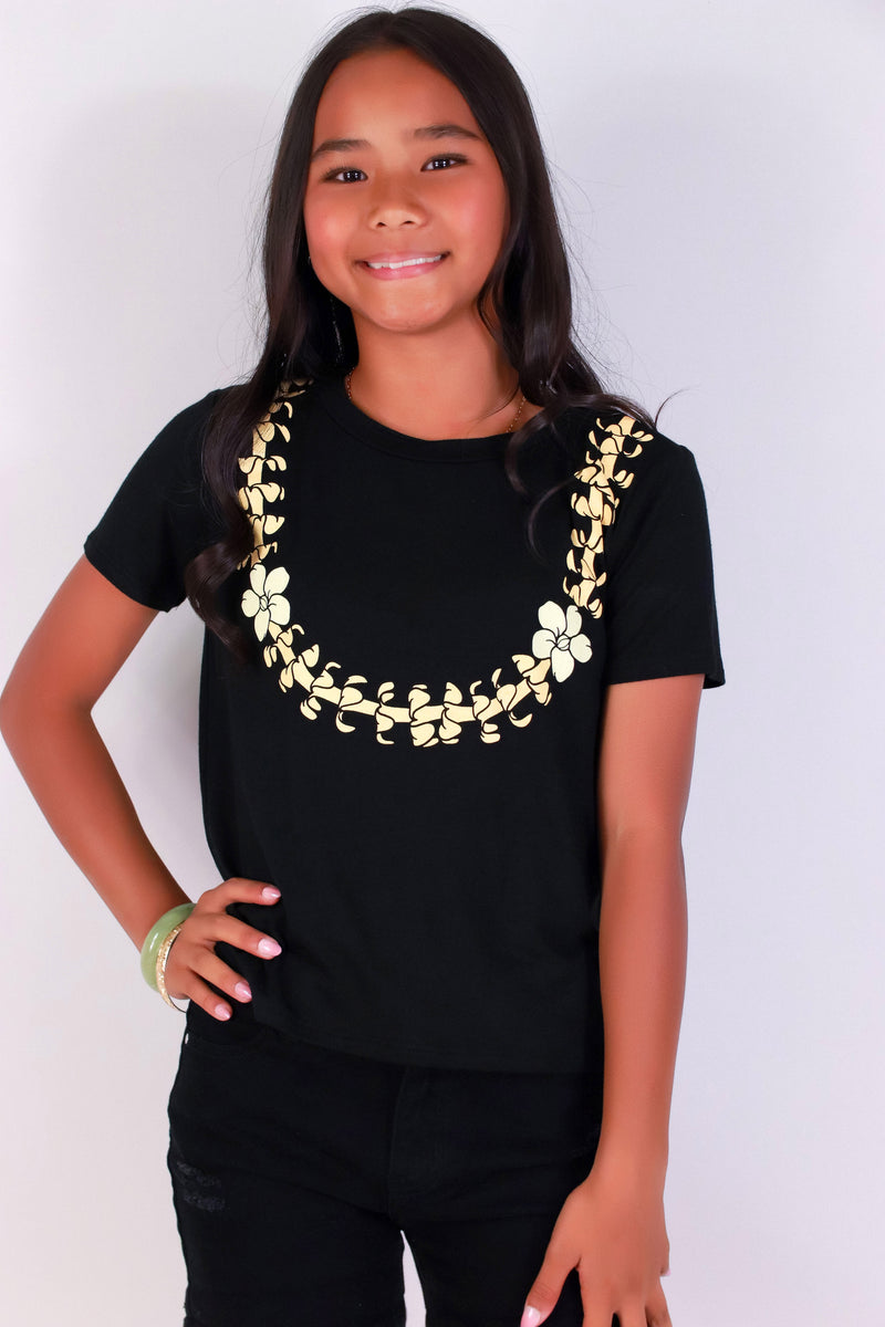 Jeans Warehouse Hawaii - S/S PRINT 7-16 - PUAKENIKENI LEI TEE | KIDS SIZE 7-16 | By LUZ