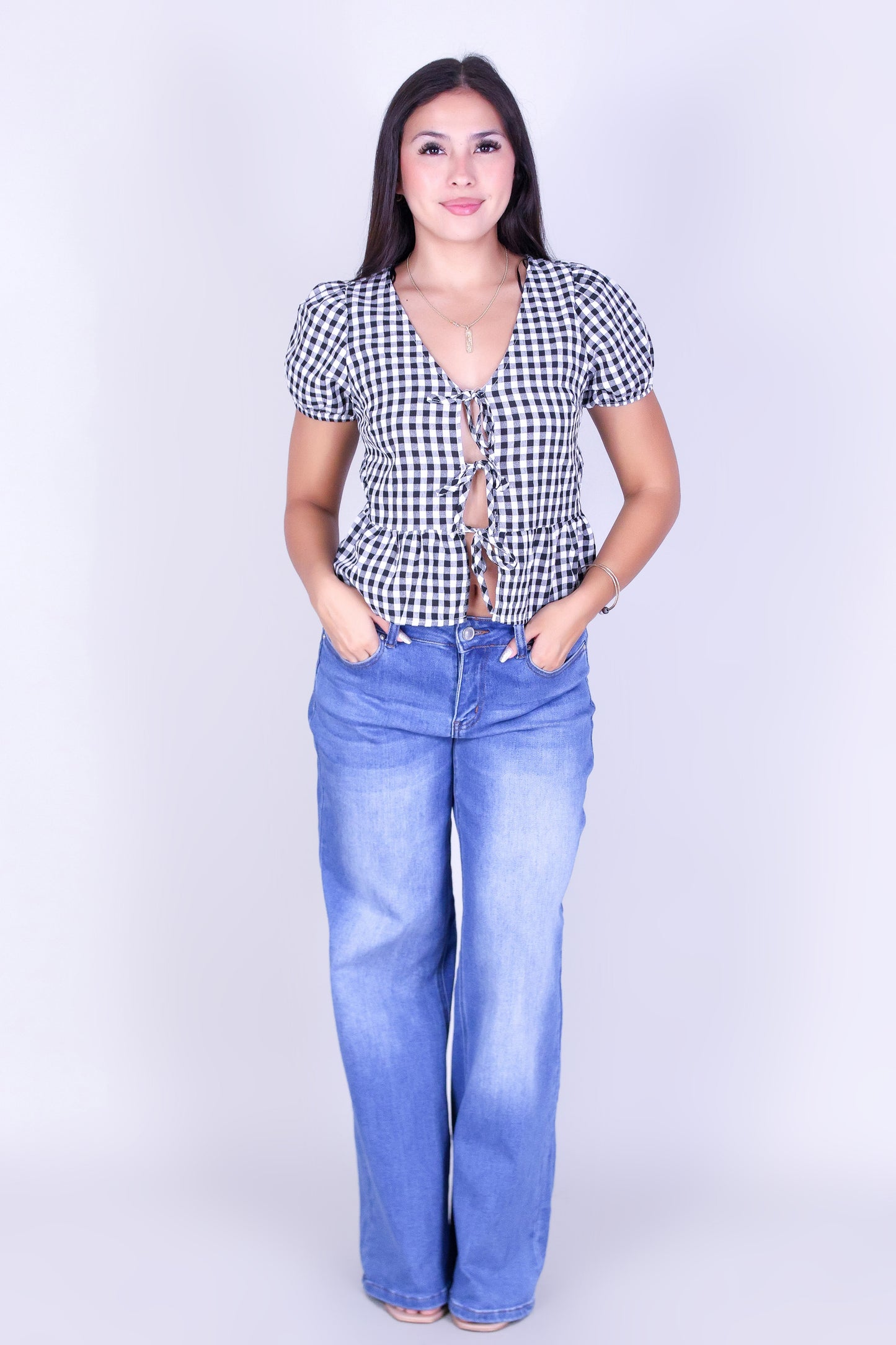 PRETTY CHECK TOP