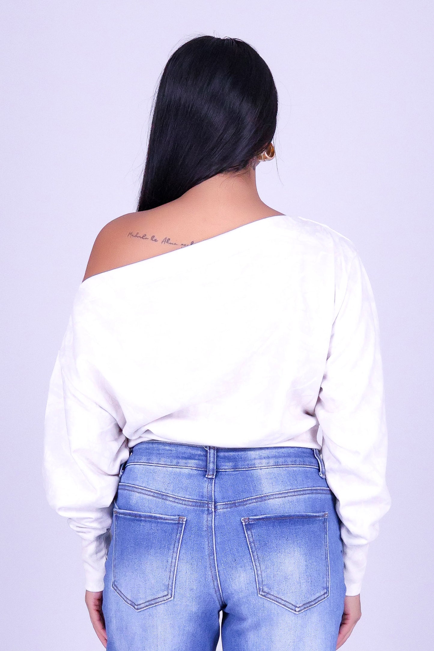 DEEP WOODS OFF SHOULDER SWEATER