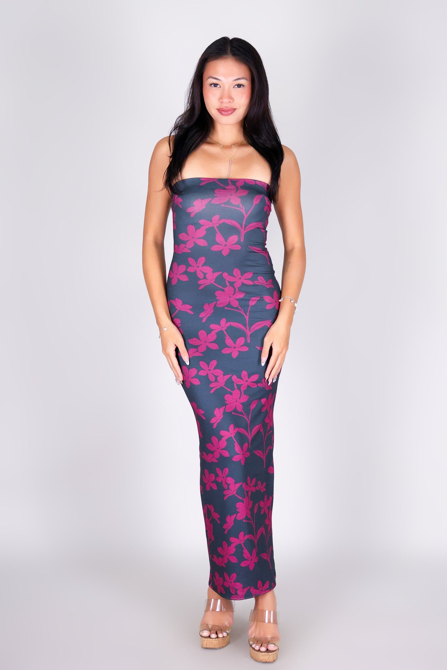 JASMINE GARDENIA MIDI TUBE DRESS