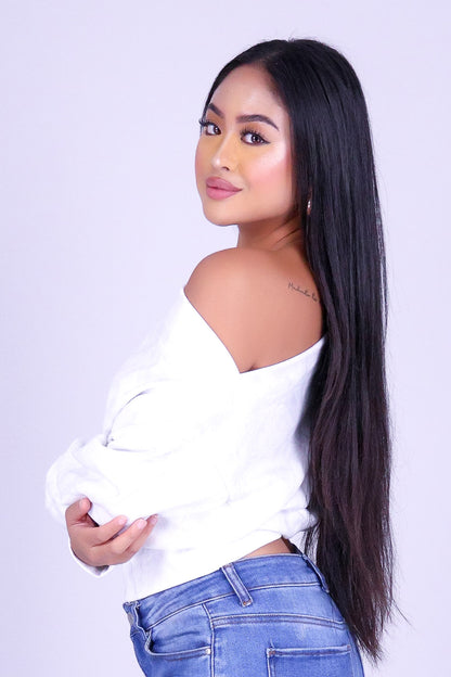 DEEP WOODS OFF SHOULDER SWEATER
