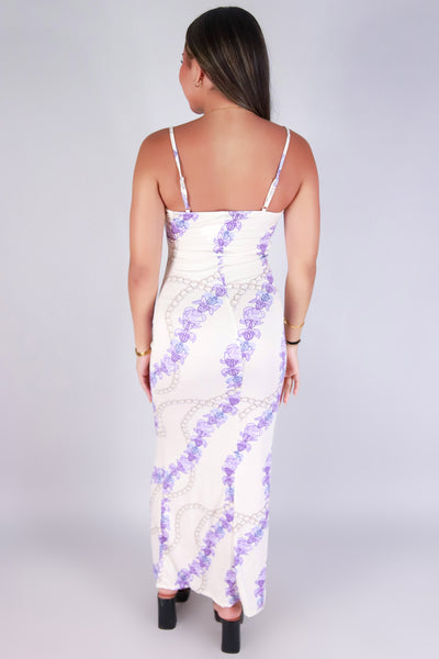 Jeans Warehouse Hawaii - S/L LONG PRINT DRESSES - PIKAKE CROWN FLOWER MAXI DRESS | By LUZ