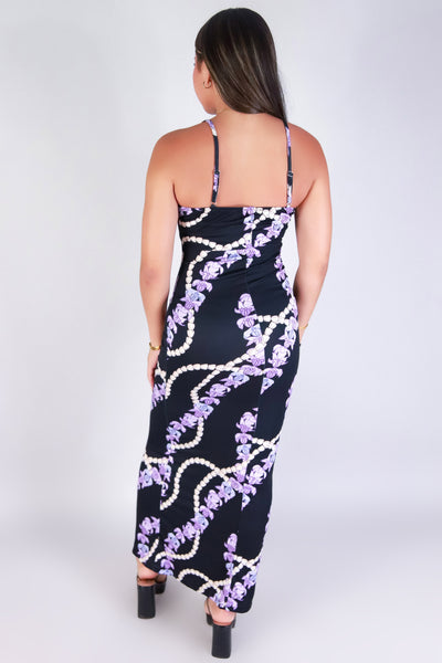 Jeans Warehouse Hawaii - S/L LONG PRINT DRESSES - PIKAKE CROWN FLOWER MAXI DRESS | By LUZ