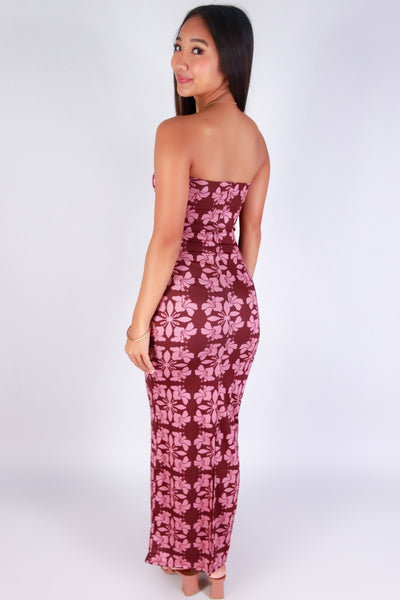 Jeans Warehouse Hawaii - TUBE LONG PRINT DRESSES - HIBISCUS QUILT TUBE DRESS | By LUZ