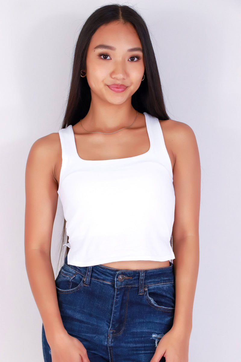 Jeans Warehouse Hawaii - SL CASUAL SOLID - TANK ME LATER CROP TOP | By CRESCITA APPAREL/SHINE I