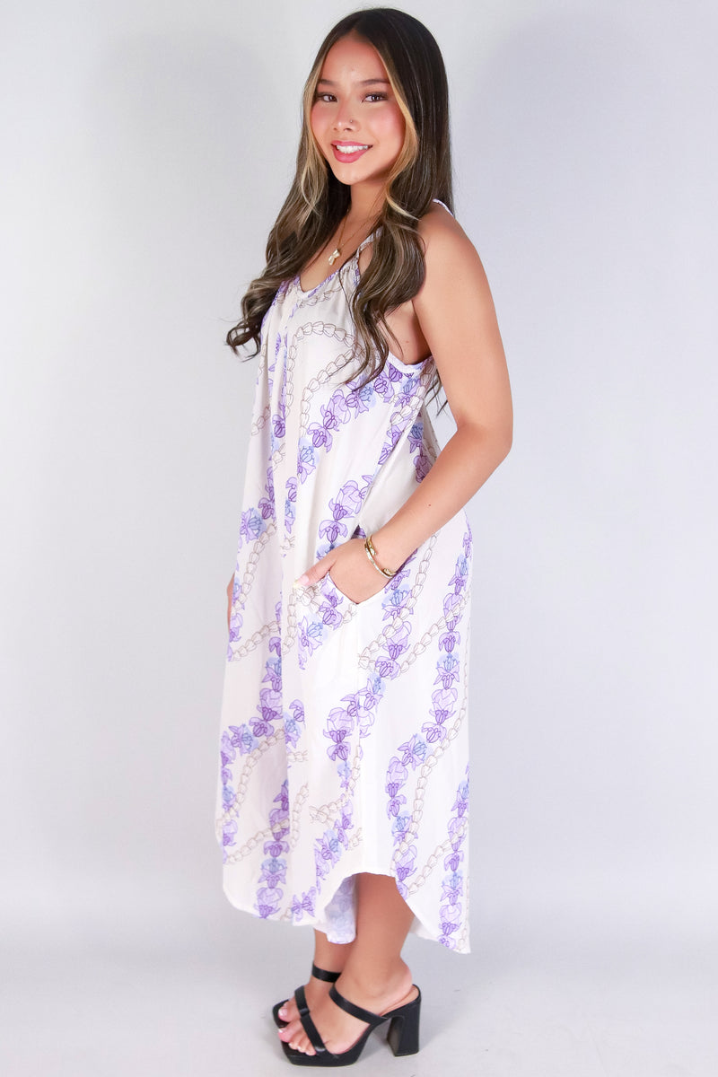 Jeans Warehouse Hawaii - PRINT CASUAL JUMPSUITS - PIKAKE CROWN FLOWER NO WAIST JUMPSUIT | By LUZ
