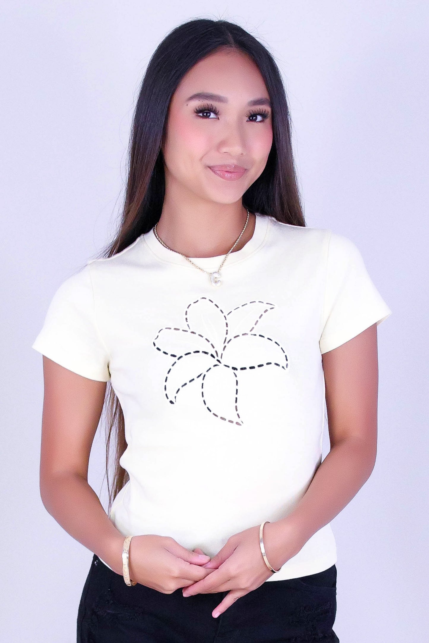 SWEET BLOOM CUTOUT TEE