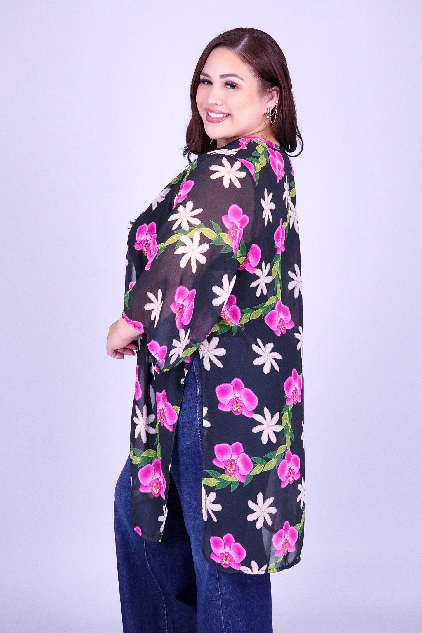 ORCHID TIARE CHIFFON CARDIGAN