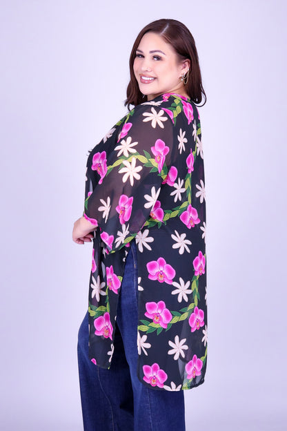 ORCHID TIARE CHIFFON CARDIGAN