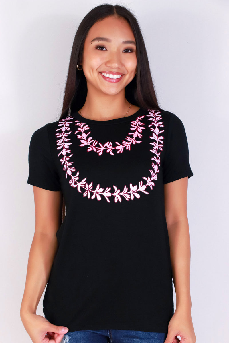 Jeans Warehouse Hawaii - S/S SCREEN - PLUMERIA LEI TEE | By LUZ