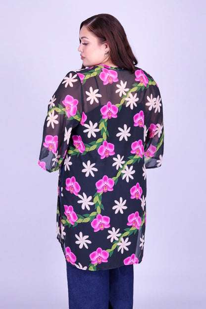 ORCHID TIARE CHIFFON CARDIGAN