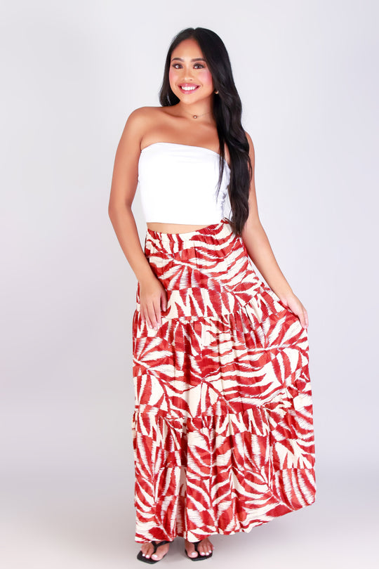 WATERCOLOR PARADISE MAXI SKIRT