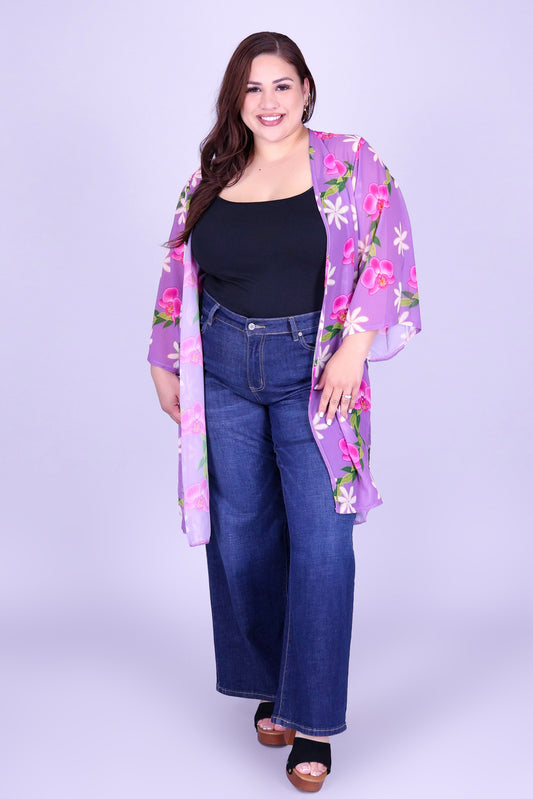 ORCHID TIARE CHIFFON CARDIGAN