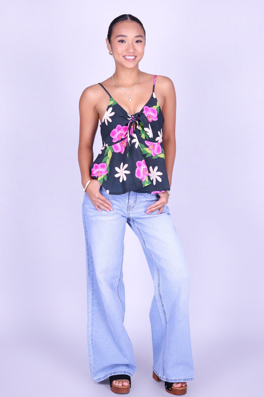 ORCHID TIARE TIE FRONT TOP