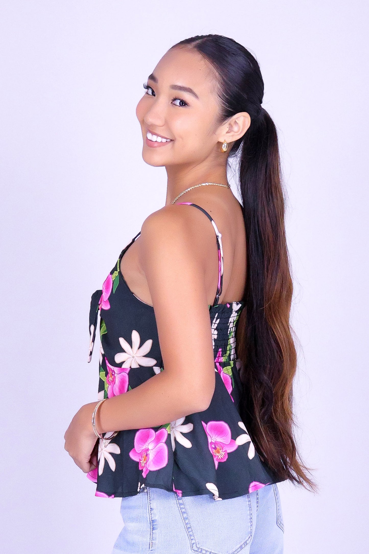 ORCHID TIARE TIE FRONT TOP