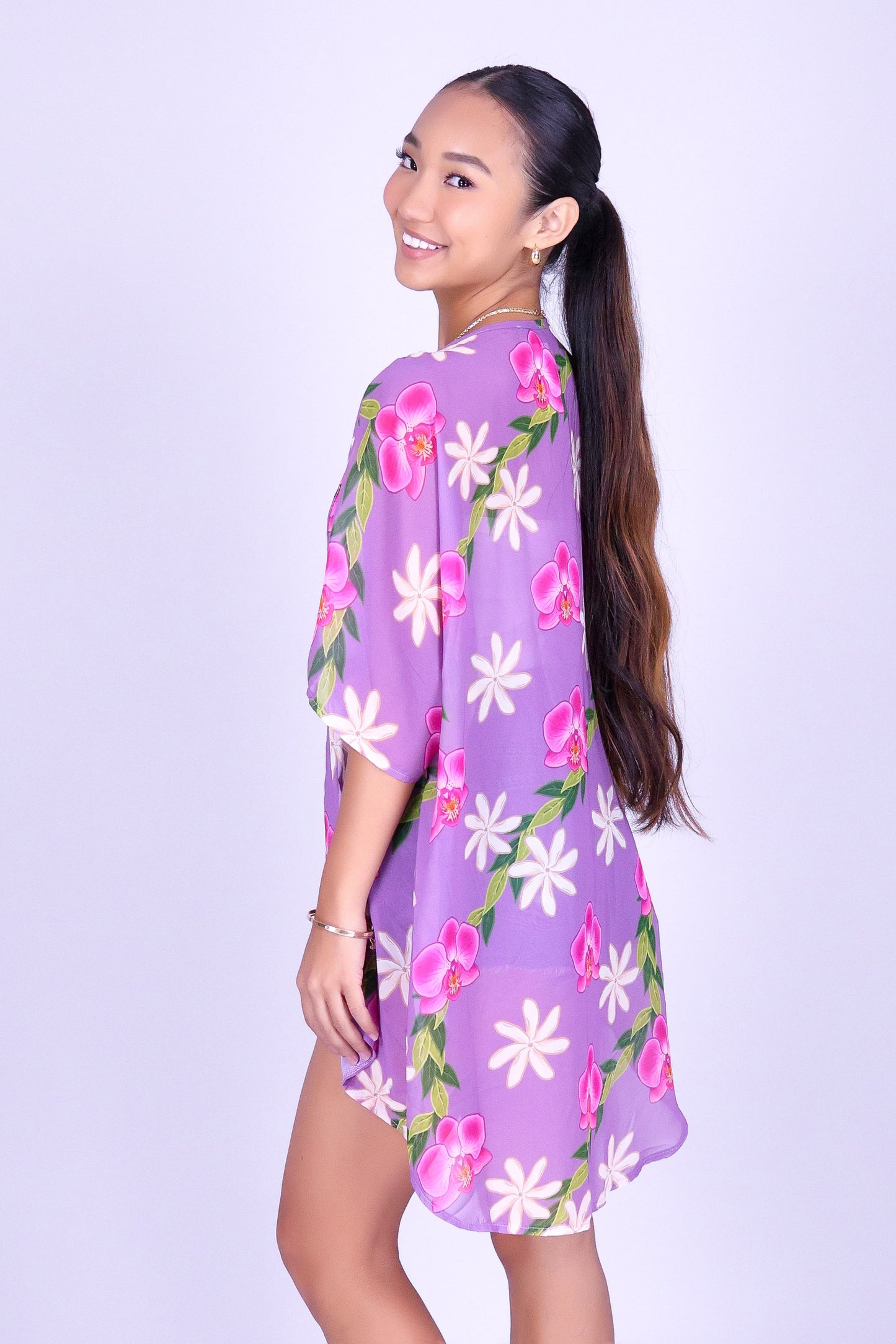 ORCHID TIARE CHIFFON CARDIGAN