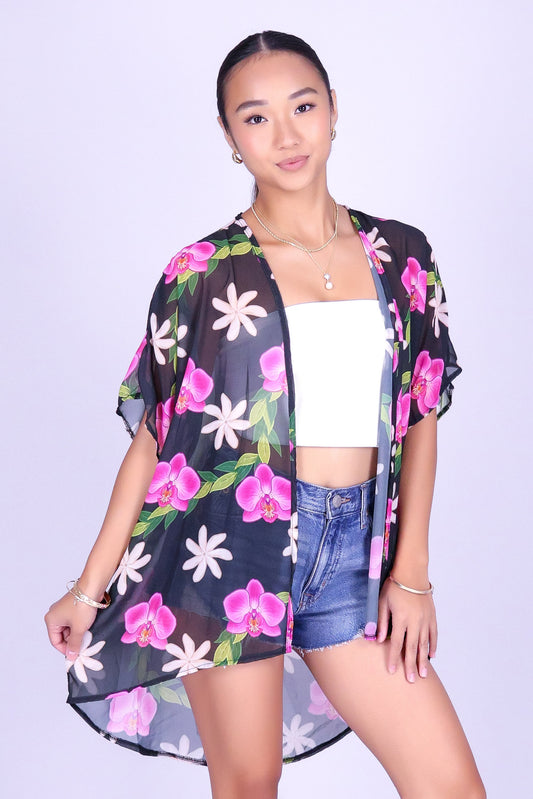 ORCHID TIARE CHIFFON CARDIGAN