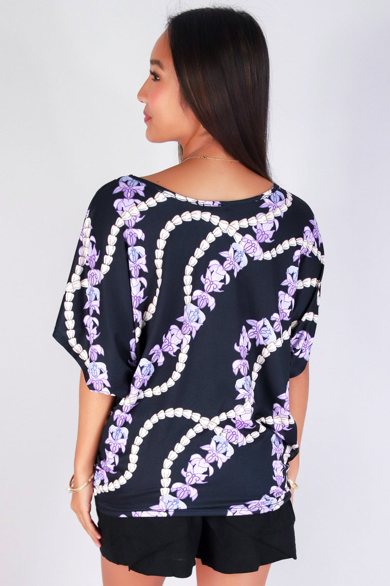 Jeans Warehouse Hawaii - SS PRINT - PIKAKE CROWN FLOWER DOLMAN TOP | By LUZ