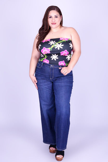 ORCHID TIARE CROP TUBE TOP