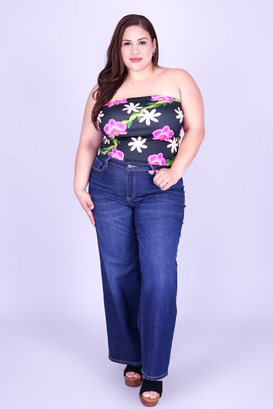 ORCHID TIARE CROP TUBE TOP