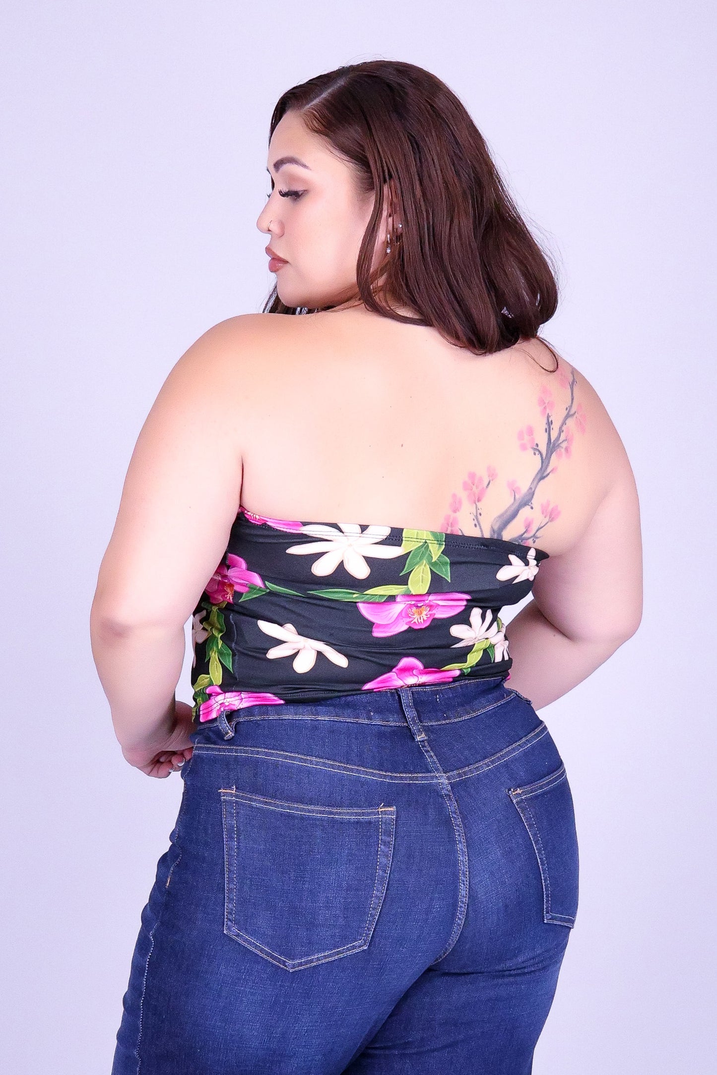 ORCHID TIARE CROP TUBE TOP