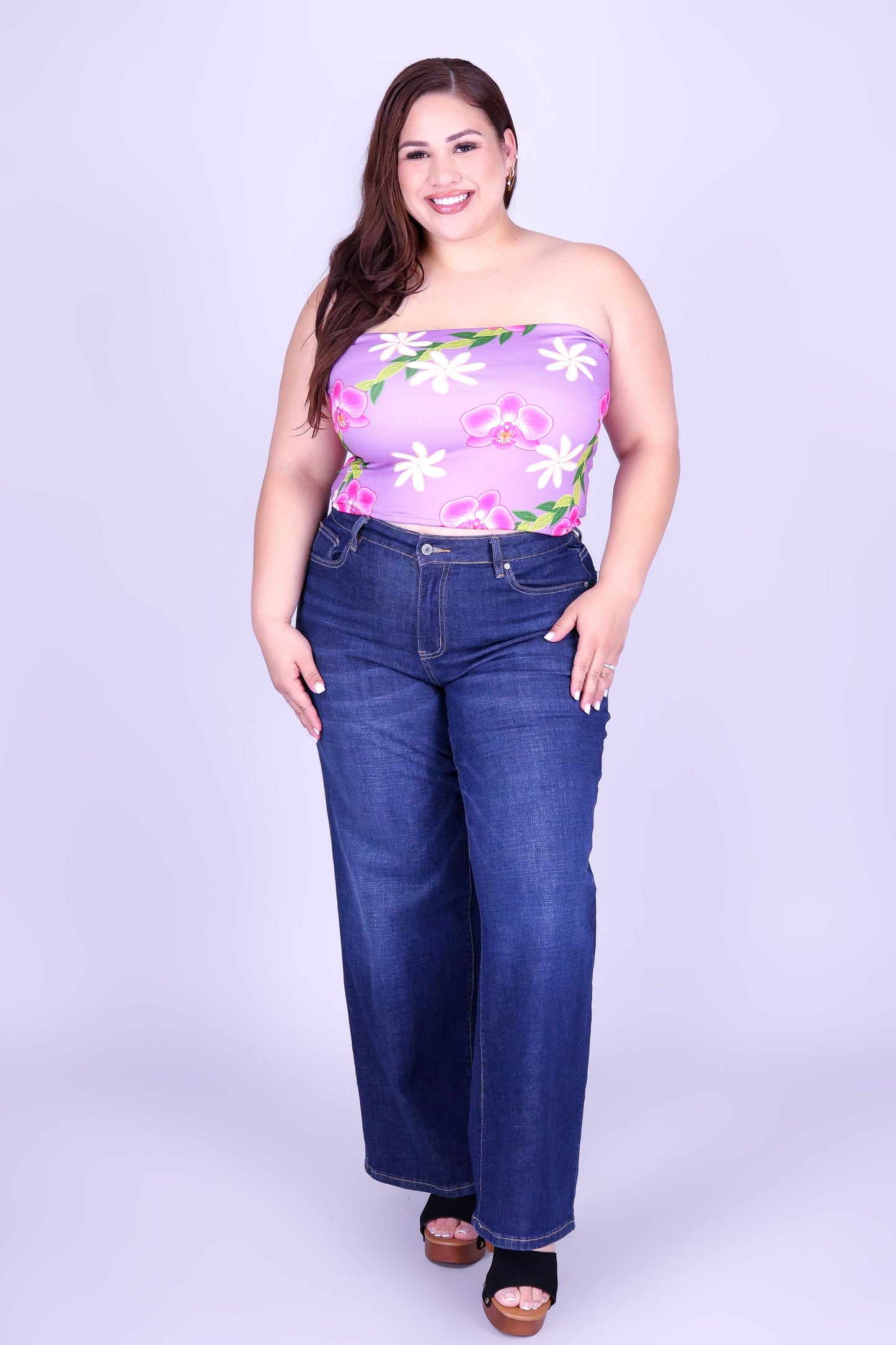 ORCHID TIARE CROP TUBE TOP