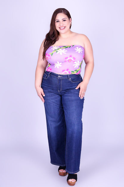 ORCHID TIARE CROP TUBE TOP