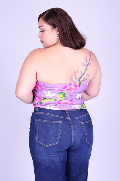 ORCHID TIARE CROP TUBE TOP