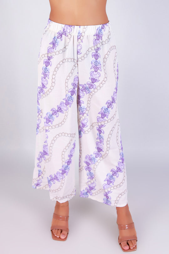 PIKAKE CROWN FLOWER WOVEN CAPRI'S