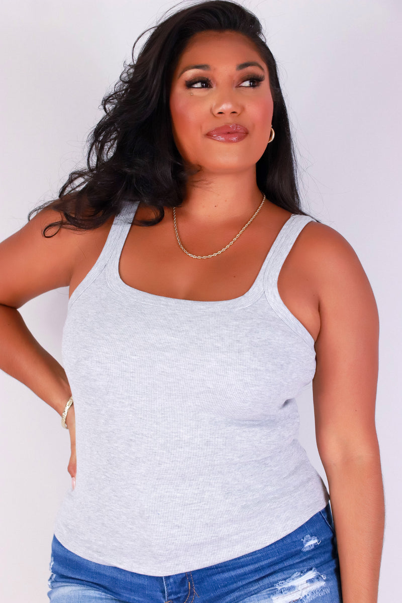 Jeans Warehouse Hawaii - PLUS S/L Knit Tops - TANK MODE TOP | By CRESCITA APPAREL/SHINE I