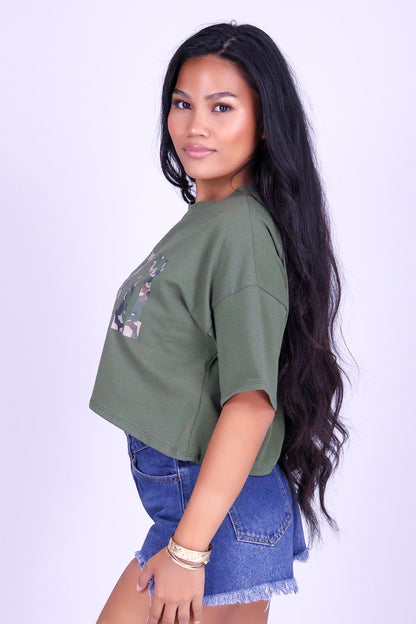 HAWAII CAMO CROP TEE