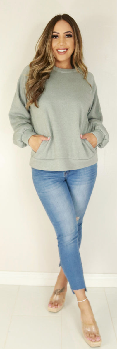 Jeans Warehouse Hawaii - SOLID SWEATERS - OVERSIZED SWEATER WITH POCKETS | By KAY FASHION