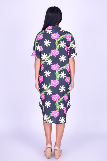 ORCHID TIARE BUTTON DOWN DRESS