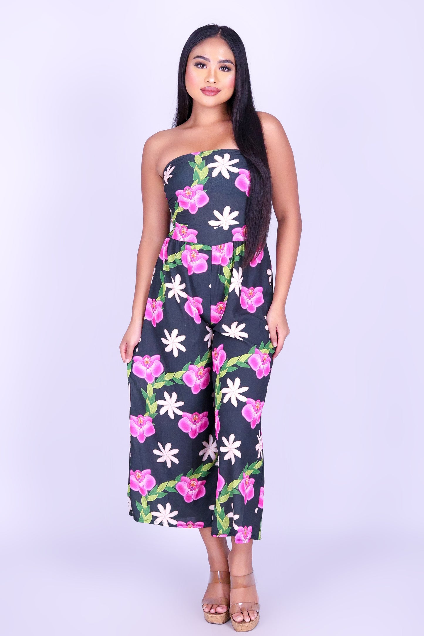 ORCHID TIARE TIE BACK JUMPSUIT