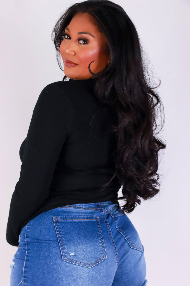 Jeans Warehouse Hawaii - PLUS BASIC LONG SLEEVE TEES - FAIR PLAY TOP | By AMBIANCE APPAREL