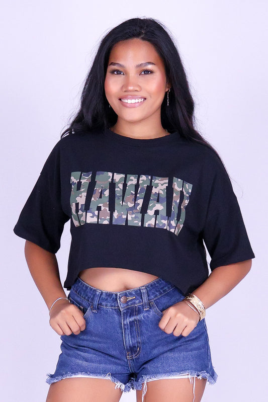 HAWAII CAMO CROP TEE