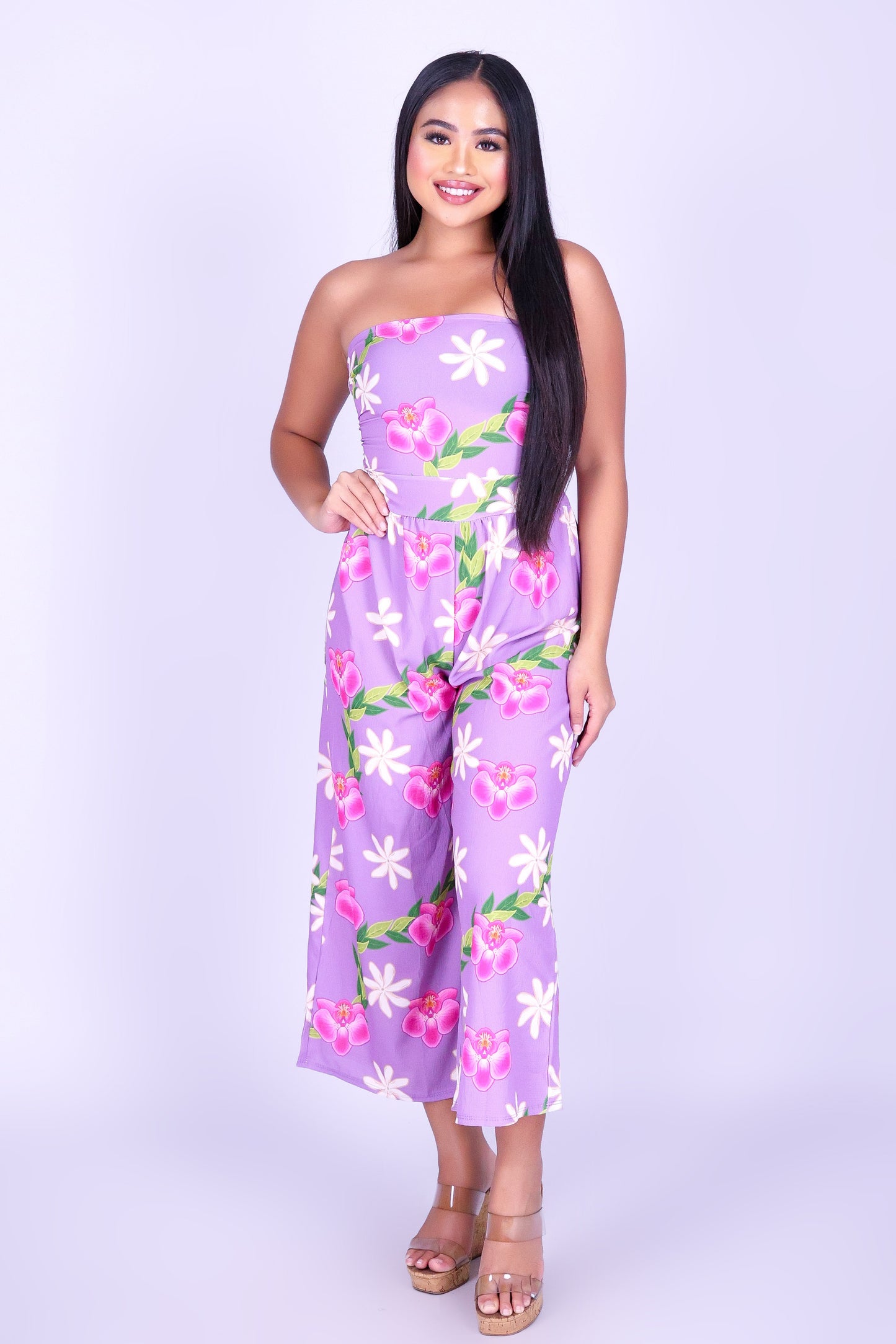 ORCHID TIARE TIE BACK JUMPSUIT