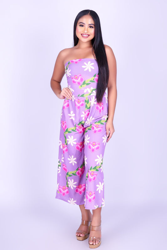 ORCHID TIARE TIE BACK JUMPSUIT