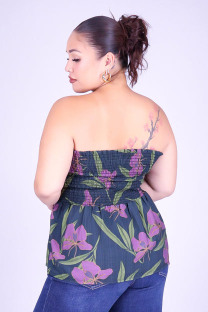 GINGER SMOCKED BABYDOLL TUBE TOP
