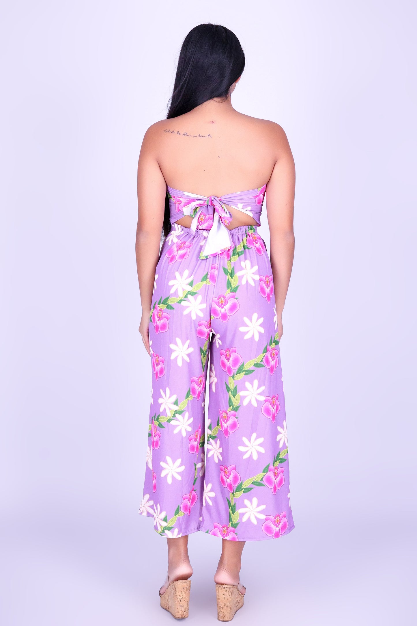 ORCHID TIARE TIE BACK JUMPSUIT