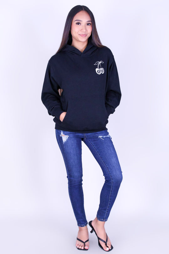 CHERRY EMBROIDERED HOODIE