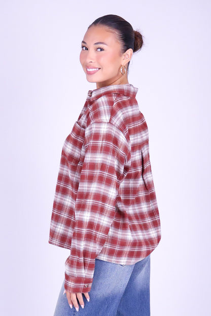 SOMETIME IN OCTOBER PLAID TOP
