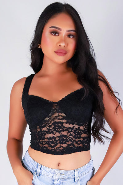 Jeans Warehouse Hawaii - SL CASUAL SOLID - HYPNOTIZE LACE TOP | By CRESCITA APPAREL/SHINE I