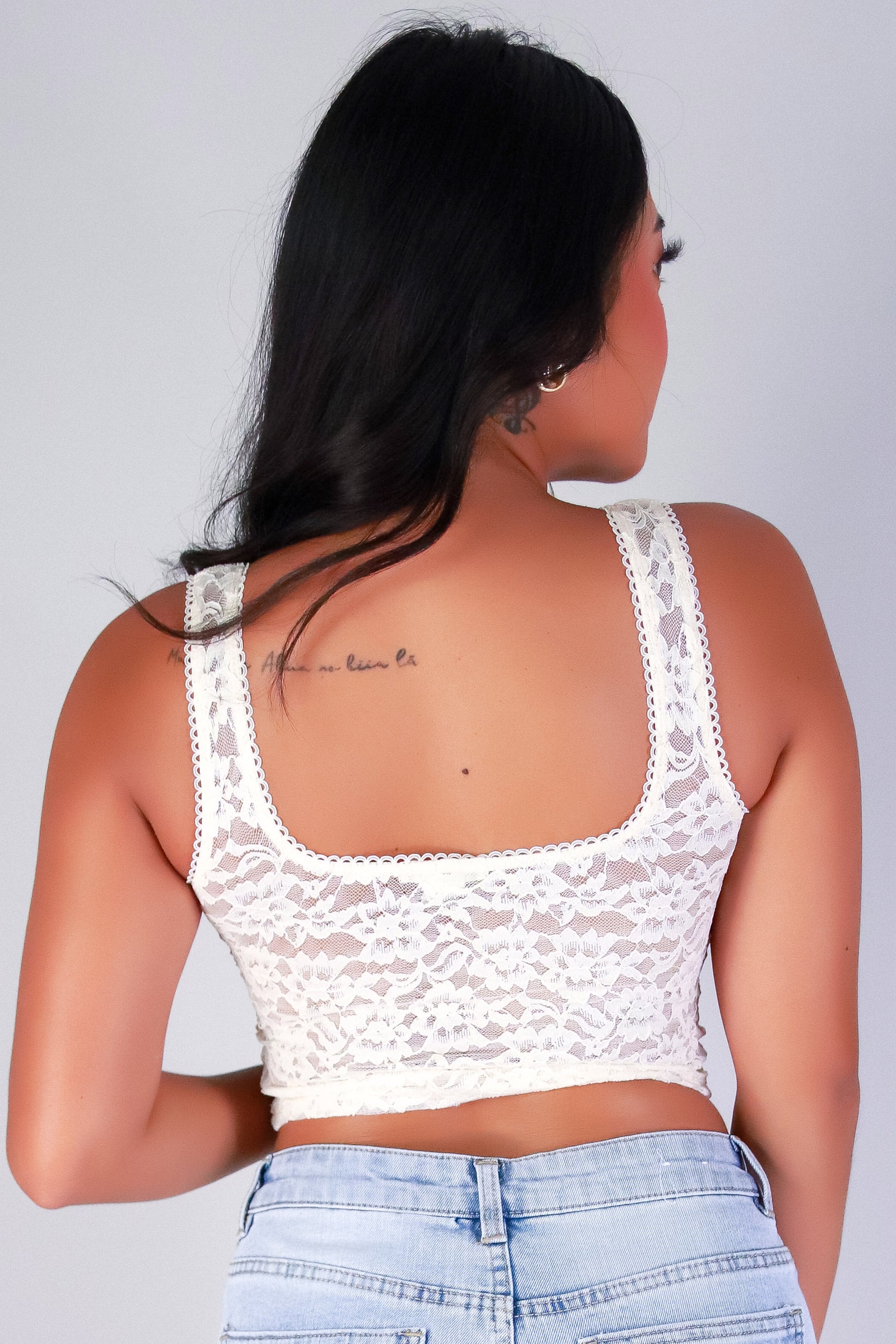 Jeans Warehouse Hawaii - SL CASUAL SOLID - HYPNOTIZE LACE TOP | By CRESCITA APPAREL/SHINE I