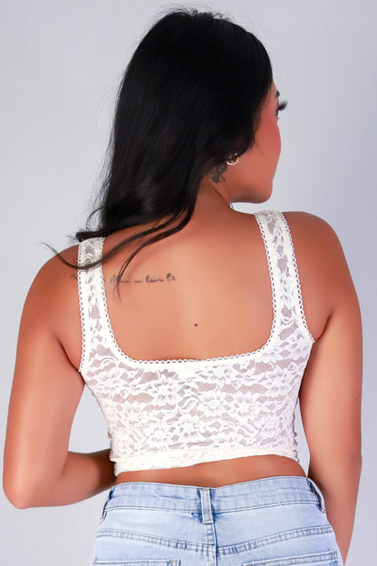 Jeans Warehouse Hawaii - SL CASUAL SOLID - HYPNOTIZE LACE TOP | By CRESCITA APPAREL/SHINE I