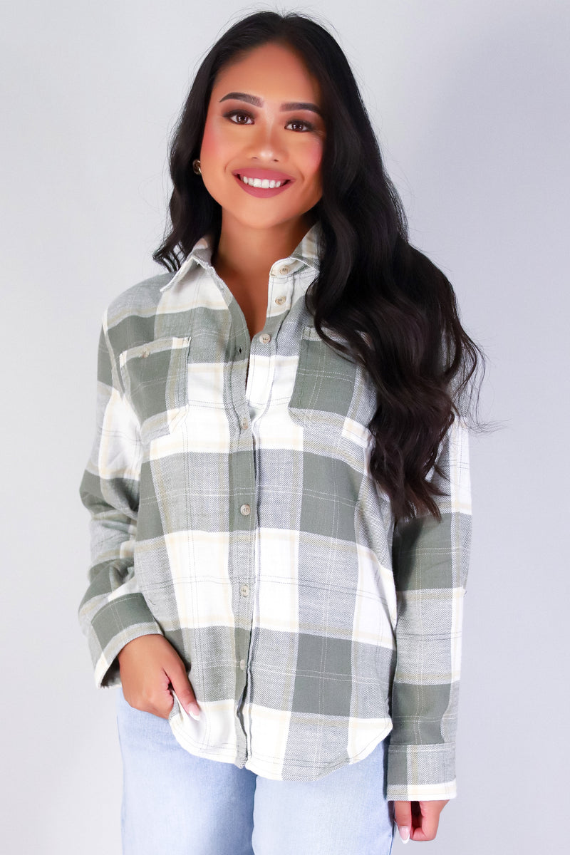 Jeans Warehouse Hawaii - L/S PRINT WOVEN CASUAL TOPS - CHECK YO&