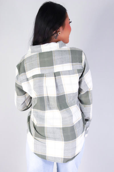 Jeans Warehouse Hawaii - L/S PRINT WOVEN CASUAL TOPS - CHECK YO'SELF PLAID TOP | By STYLE MELODY