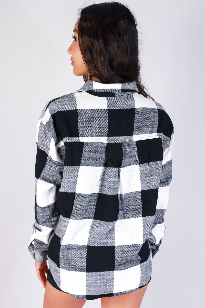 Jeans Warehouse Hawaii - L/S PRINT WOVEN CASUAL TOPS - FALL FOR PLAID TOP | By STYLE MELODY